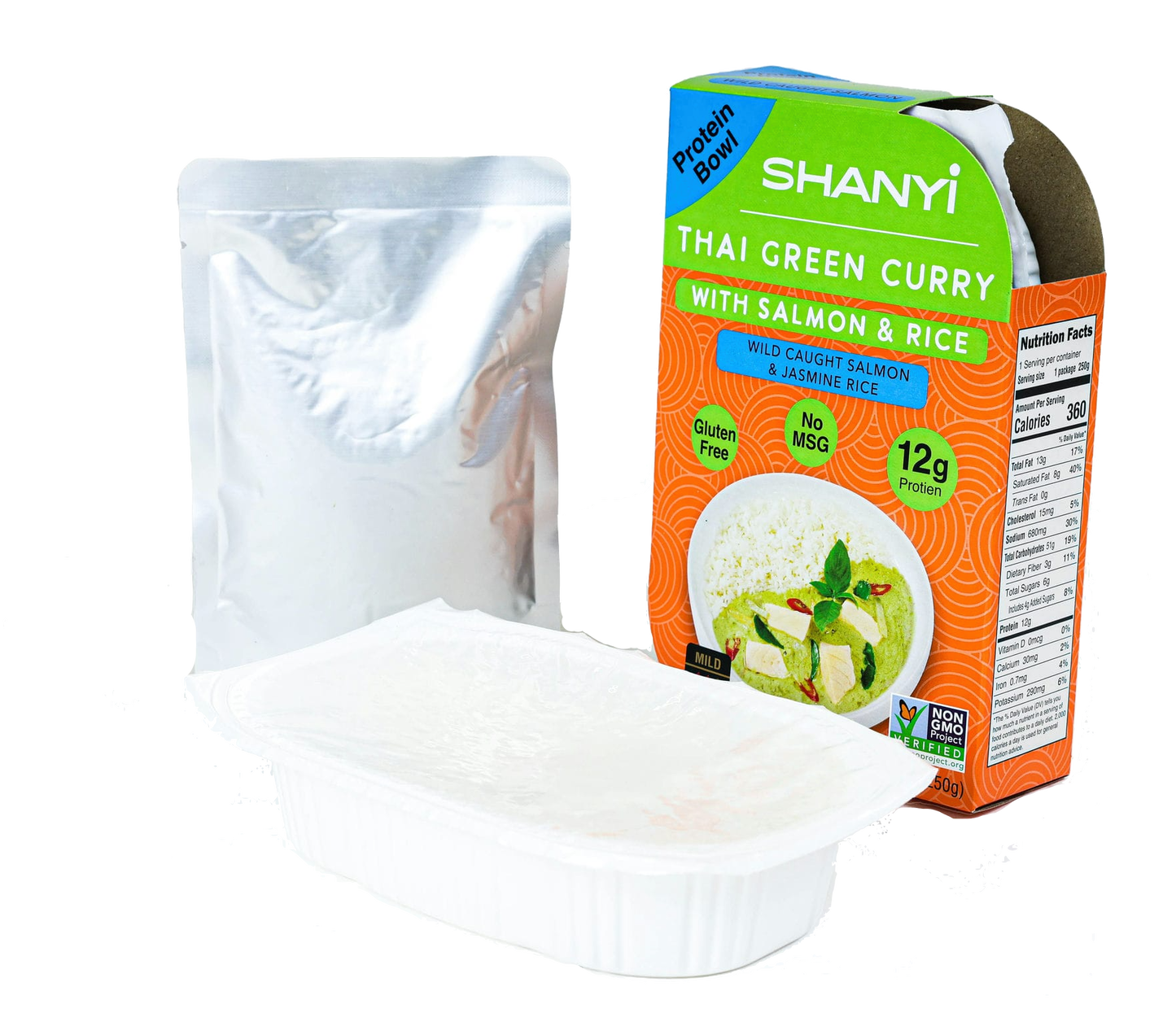 Thai Green Curry Salmon with Jasmine Rice, Case of 6